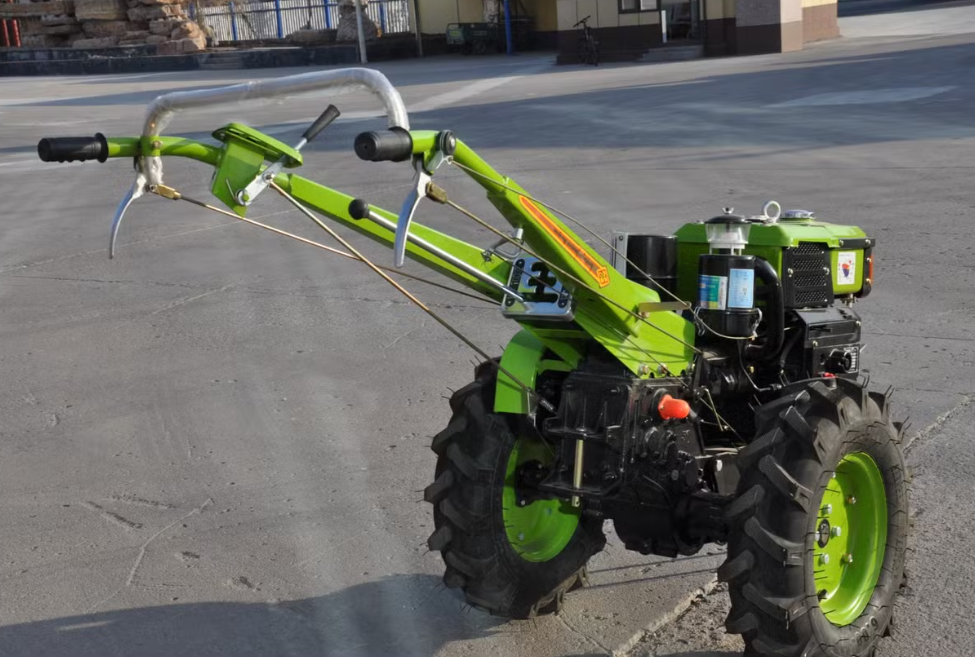 WL 121 15HP Walking Tractor Hauling Load – Powerful Hoeing Machine